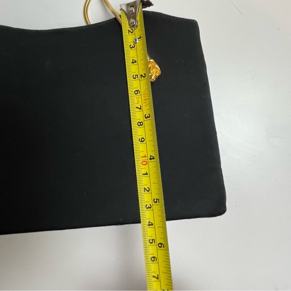 VINTAGE AFTER FIVE BY LAND M BLACK EVENING BAG PURSE Black Satin - Picture 7 of 10